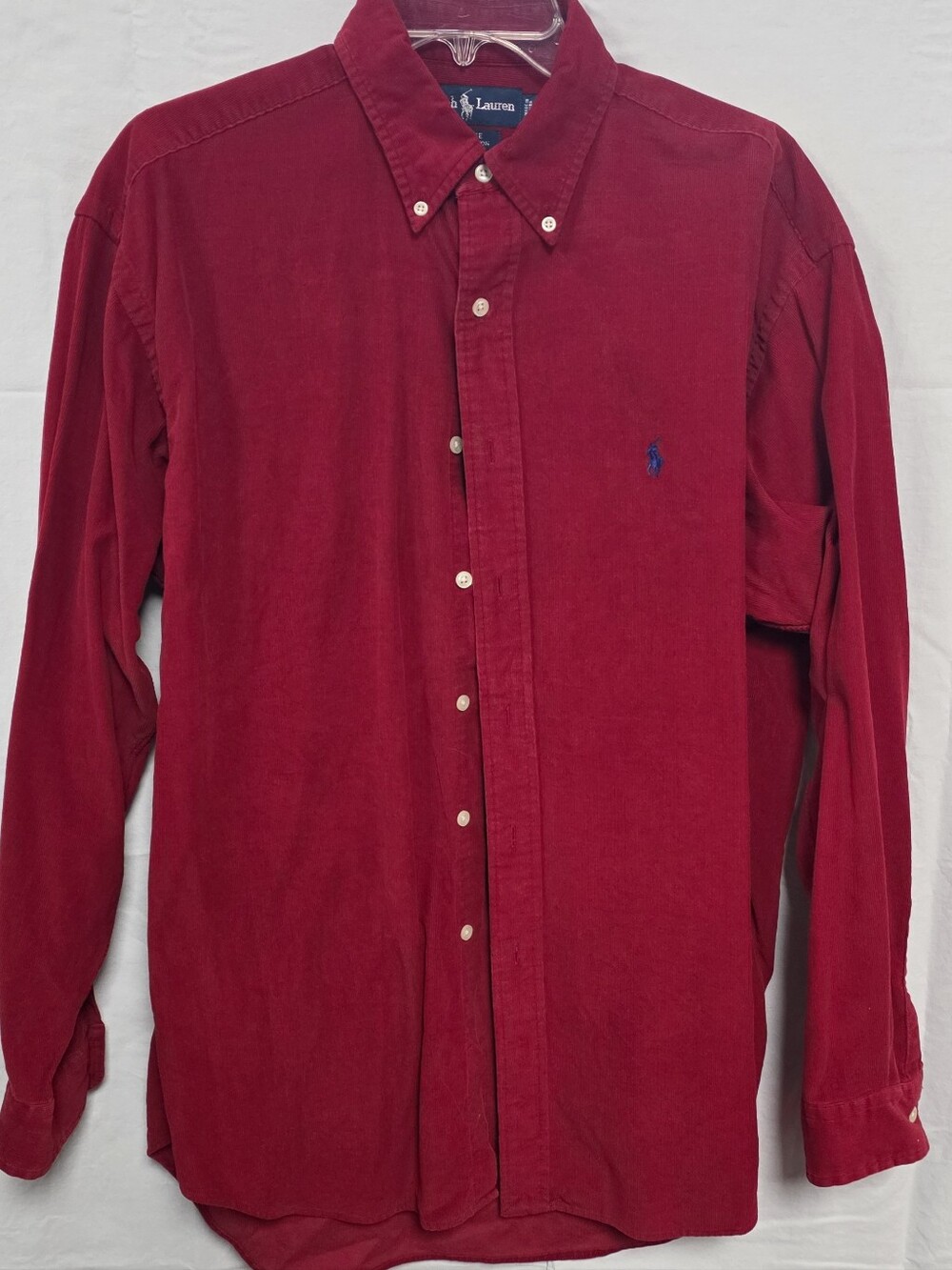 Vintage Ralph Lauren Men’s Button-Down Shirt in Deep Red